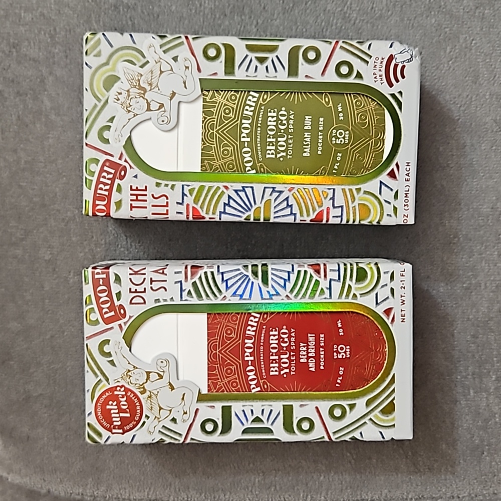 NIB Poo-Pourri Holiday Bundle 'Berry and Bright' & 'Balsm Bum' 2/1oz